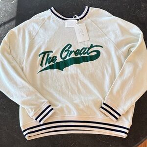 THE GREAT The Varsity College Cotton Sweatshirt size L